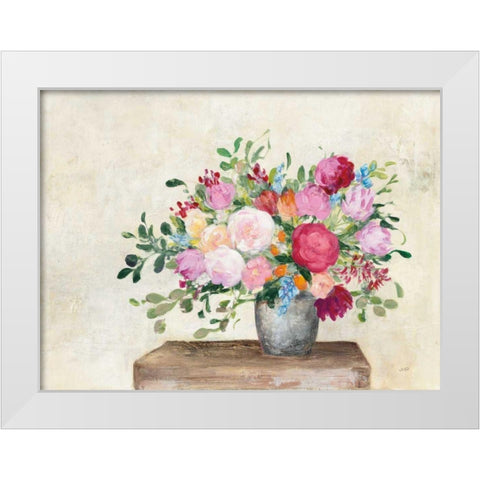 Farmhouse Bouquet White Modern Wood Framed Art Print by Purinton, Julia