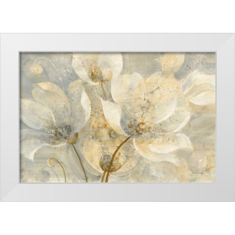 Garden Whispers White Modern Wood Framed Art Print by Hristova, Albena