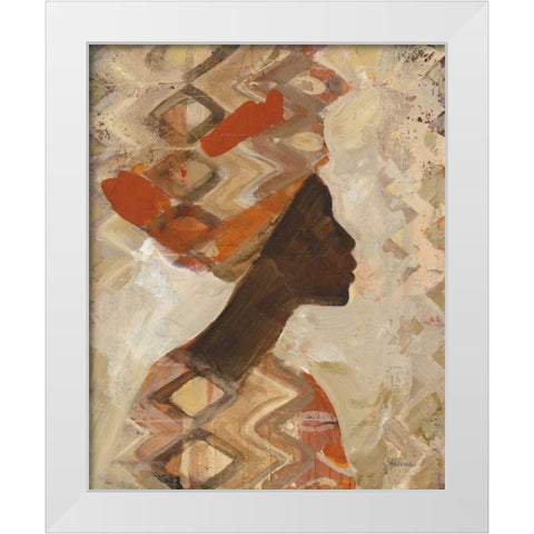 African Beauty I White Modern Wood Framed Art Print by Hristova, Albena