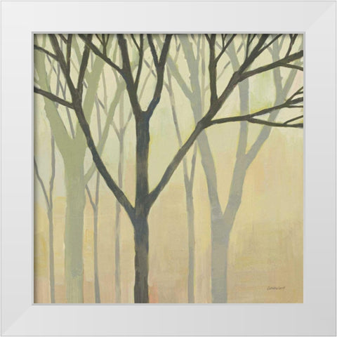 Spring Trees II White Modern Wood Framed Art Print by Lovell, Kathrine