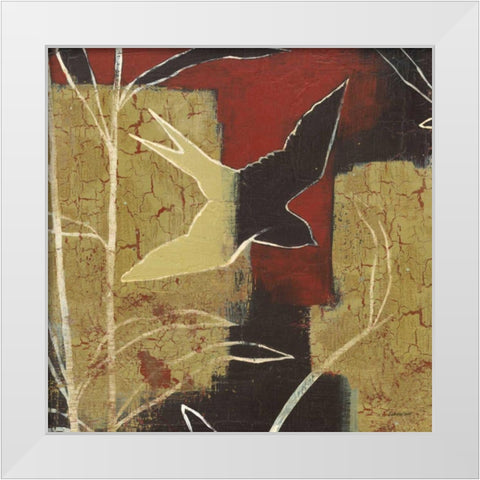 Sun Stems Tile I White Modern Wood Framed Art Print by Lovell, Kathrine
