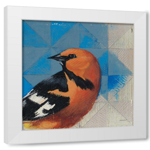 Oriole White Modern Wood Framed Art Print by Lovell, Kathrine