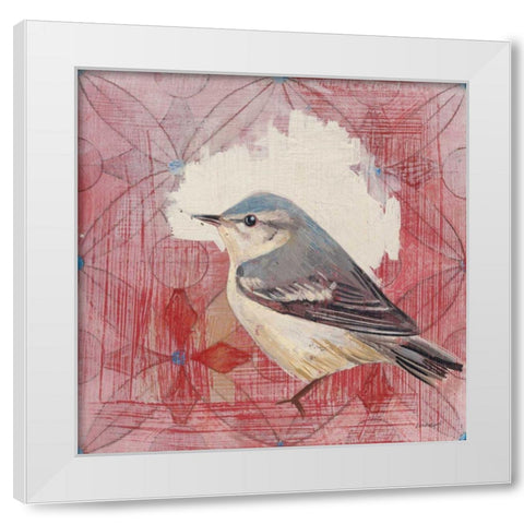 Cerulean Warbler White Modern Wood Framed Art Print by Lovell, Kathrine