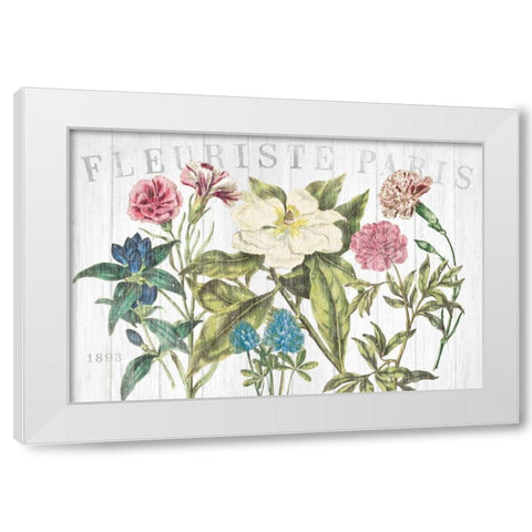 Fleuriste Paris I White Modern Wood Framed Art Print by Wild Apple Portfolio