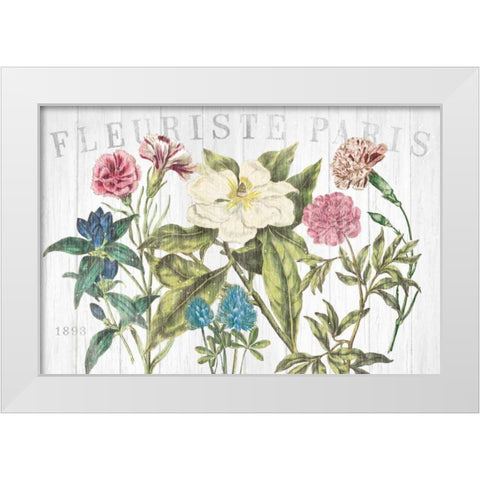 Fleuriste Paris I White Modern Wood Framed Art Print by Wild Apple Portfolio
