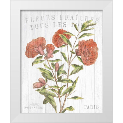 Fleuriste Paris III White Modern Wood Framed Art Print by Wild Apple Portfolio