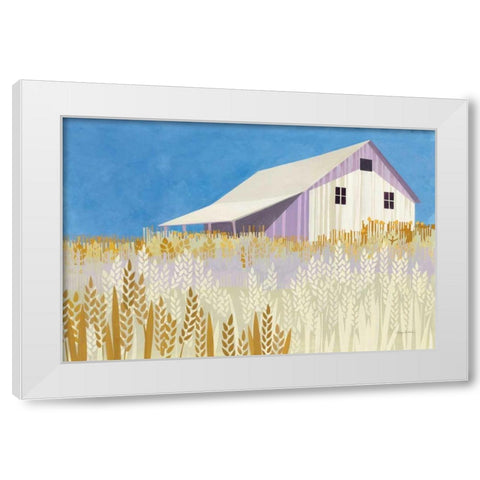 Wheat Fields White Modern Wood Framed Art Print by Tillmon, Avery