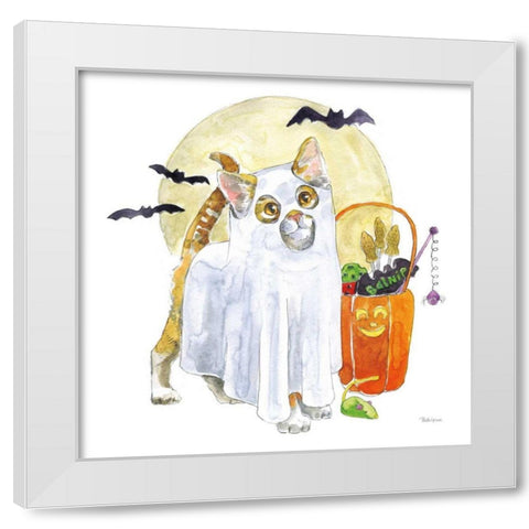 Halloween Pets V White Modern Wood Framed Art Print by Grove, Beth