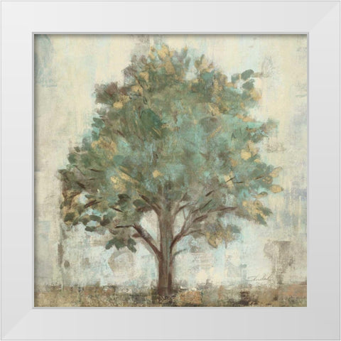Verdi Trees I White Modern Wood Framed Art Print by Vassileva, Silvia