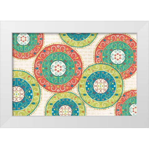 Otomi Cats VI White Modern Wood Framed Art Print by Charron, Veronique