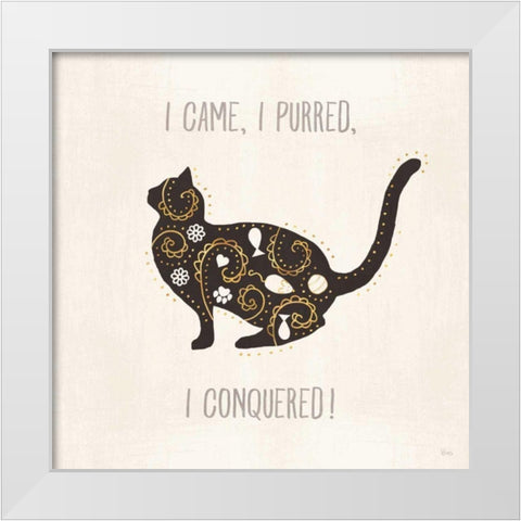 Otomi Cats V Neutral White Modern Wood Framed Art Print by Charron, Veronique