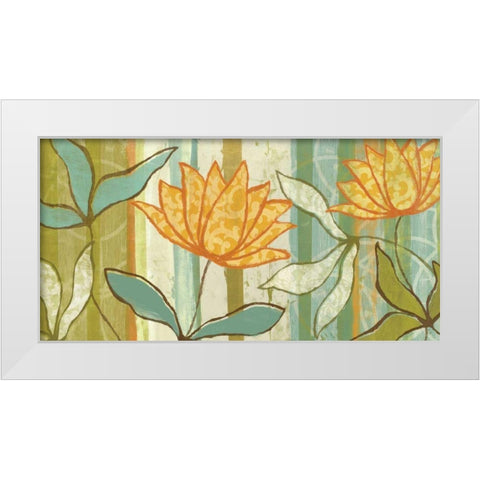 Isabellas Garden White Modern Wood Framed Art Print by Adams, Sarah