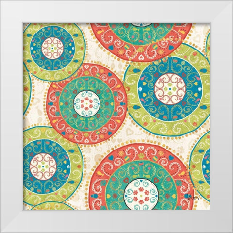 Otomi Cats Step 06A White Modern Wood Framed Art Print by Charron, Veronique