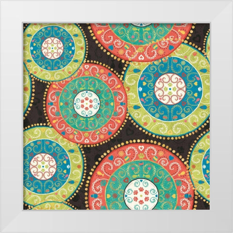 Otomi Cats Step 06B White Modern Wood Framed Art Print by Charron, Veronique