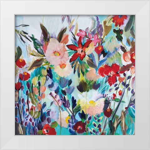 Magic Garden White Modern Wood Framed Art Print by Davis, Joan E.