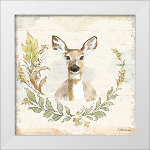 Woodland Wreath VII White Modern Wood Framed Art Print by Grove, Beth
