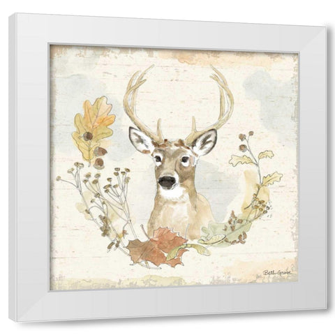 Woodland Wreath VIII White Modern Wood Framed Art Print by Grove, Beth