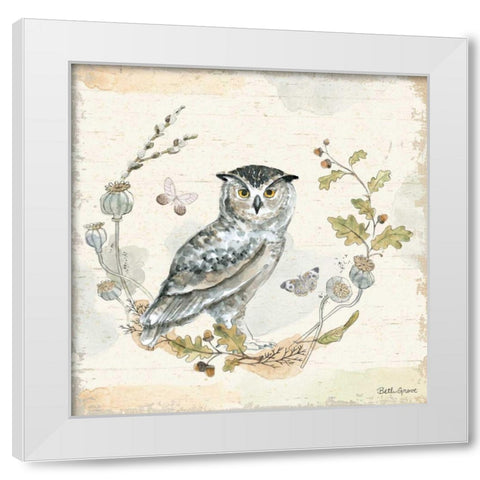 Woodland Wreath IX White Modern Wood Framed Art Print by Grove, Beth