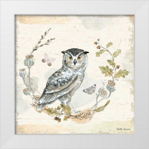 Woodland Wreath IX White Modern Wood Framed Art Print by Grove, Beth