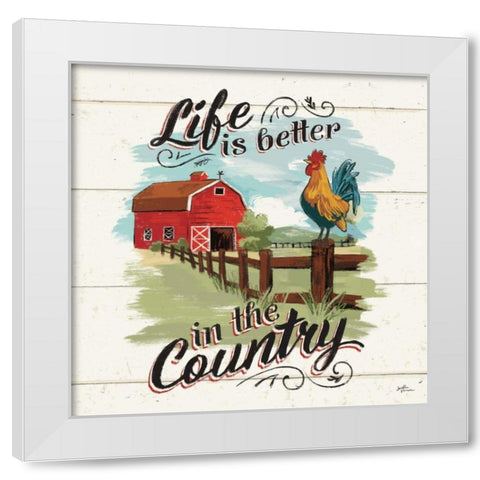 Farm Life III White Modern Wood Framed Art Print by Penner, Janelle