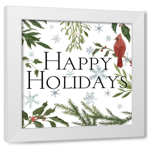 Peace and Joy cardinal III White Modern Wood Framed Art Print by Miller, Sara Zieve