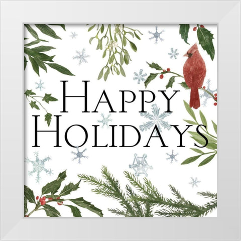 Peace and Joy cardinal III White Modern Wood Framed Art Print by Miller, Sara Zieve