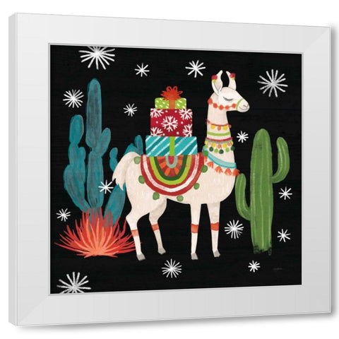 Lovely Llamas II Christmas Black White Modern Wood Framed Art Print by Urban, Mary