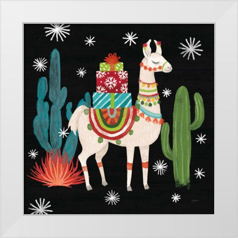 Lovely Llamas II Christmas Black White Modern Wood Framed Art Print by Urban, Mary