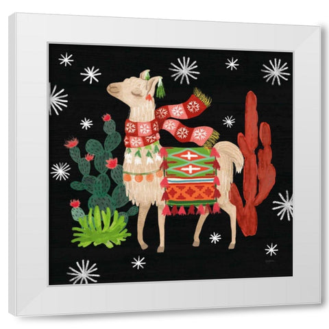 Lovely Llamas IV Christmas Black White Modern Wood Framed Art Print by Urban, Mary