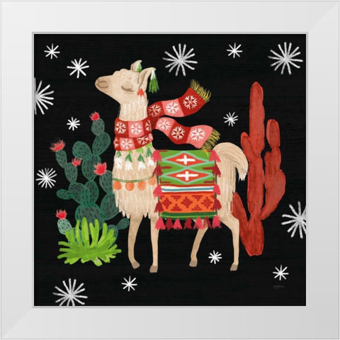 Lovely Llamas IV Christmas Black White Modern Wood Framed Art Print by Urban, Mary