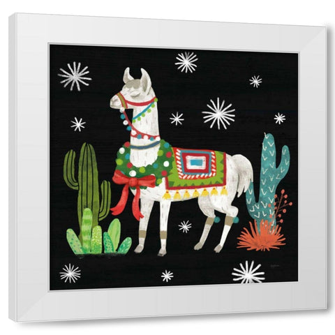 Lovely Llamas V Christmas Black White Modern Wood Framed Art Print by Urban, Mary