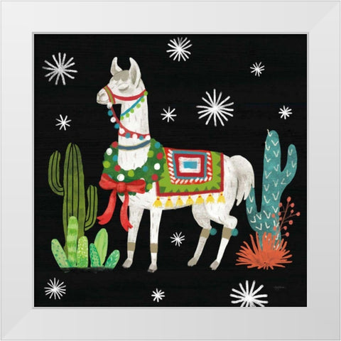 Lovely Llamas V Christmas Black White Modern Wood Framed Art Print by Urban, Mary