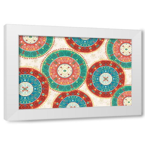 Otomi Dogs VI White Modern Wood Framed Art Print by Charron, Veronique