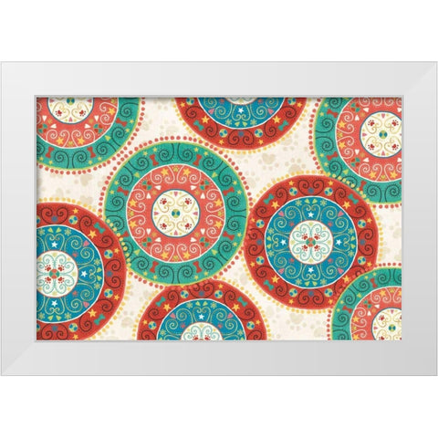 Otomi Dogs VI White Modern Wood Framed Art Print by Charron, Veronique