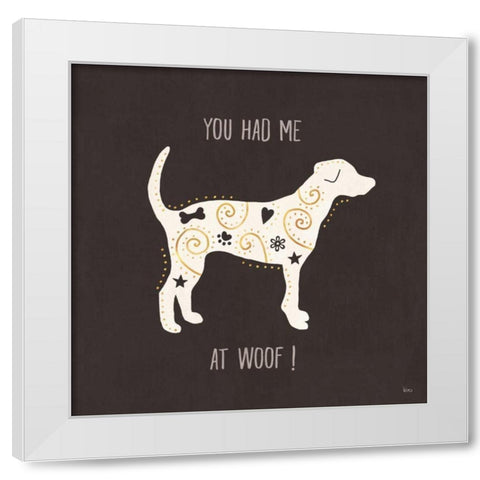 Otomi Dogs IV Dark Neutral White Modern Wood Framed Art Print by Charron, Veronique