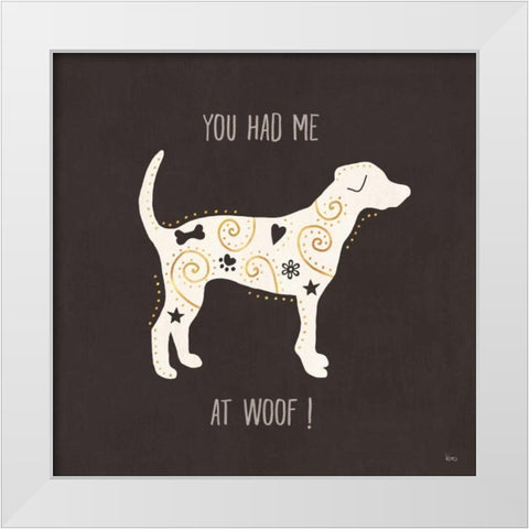 Otomi Dogs IV Dark Neutral White Modern Wood Framed Art Print by Charron, Veronique