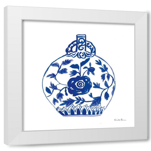 Chinoiserie V White Modern Wood Framed Art Print by Zaman, Farida