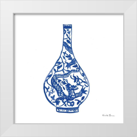 Chinoiserie VI White Modern Wood Framed Art Print by Zaman, Farida