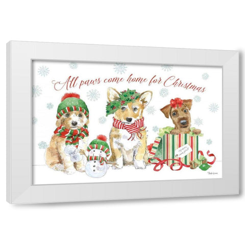 Holiday Paws I White Modern Wood Framed Art Print by Grove, Beth