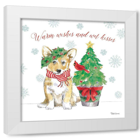 Holiday Paws V White Modern Wood Framed Art Print by Grove, Beth