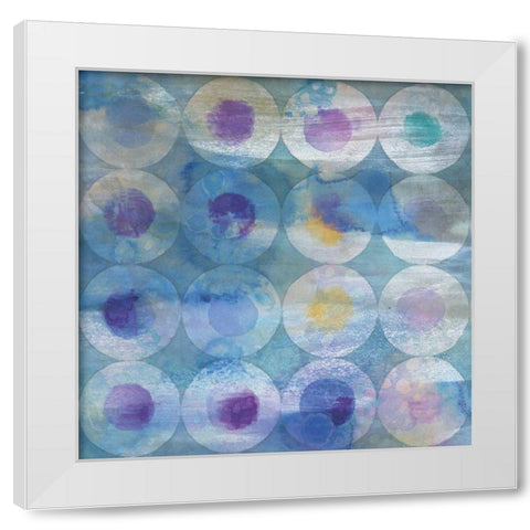 Touching Circles III White Modern Wood Framed Art Print by Nai, Danhui