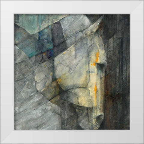 Quiet White Modern Wood Framed Art Print by Hristova, Albena