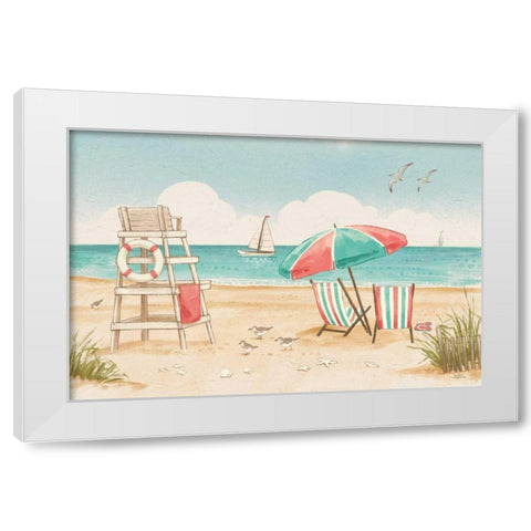 Beach Time I White Modern Wood Framed Art Print by Penner, Janelle