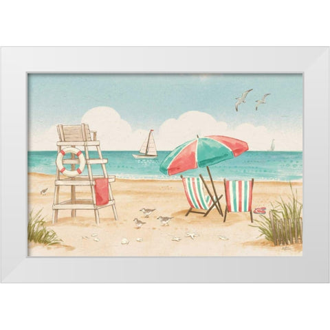 Beach Time I White Modern Wood Framed Art Print by Penner, Janelle