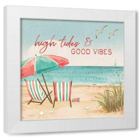 Beach Time II White Modern Wood Framed Art Print by Penner, Janelle