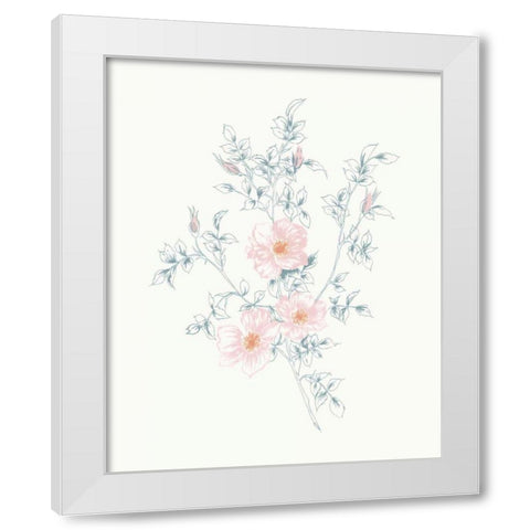 Flowers on White II Contemporary White Modern Wood Framed Art Print by Wild Apple Portfolio