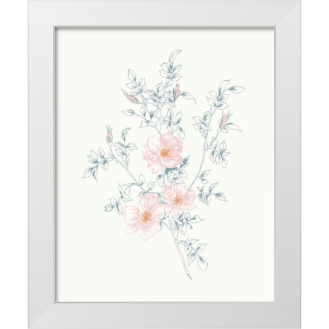 Flowers on White II Contemporary White Modern Wood Framed Art Print by Wild Apple Portfolio