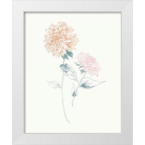 Flowers on White IV Contemporary White Modern Wood Framed Art Print by Wild Apple Portfolio