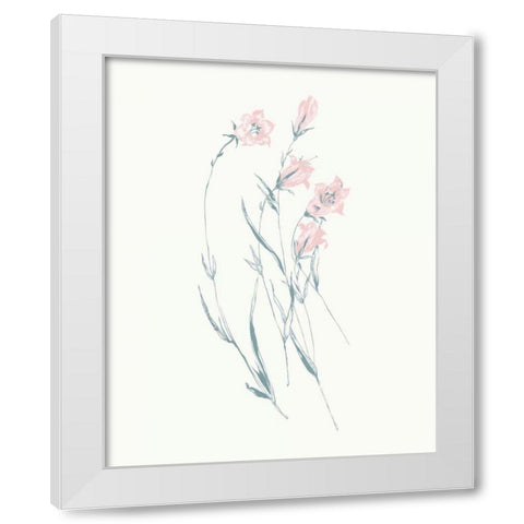 Flowers on White V Contemporary White Modern Wood Framed Art Print by Wild Apple Portfolio