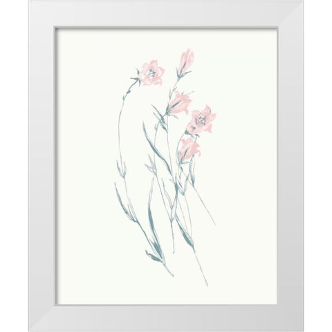 Flowers on White V Contemporary White Modern Wood Framed Art Print by Wild Apple Portfolio